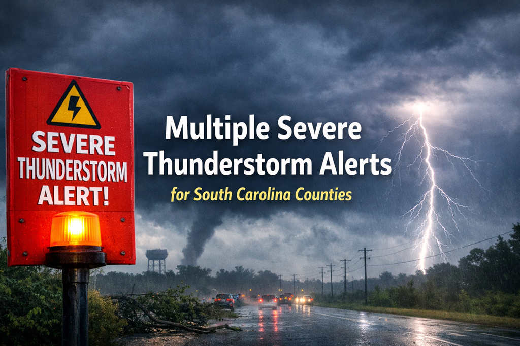 Multiple Severe Thunderstorm Alerts Issued for South Carolina Counties